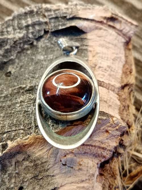 Tiger eye pendant sterling silver