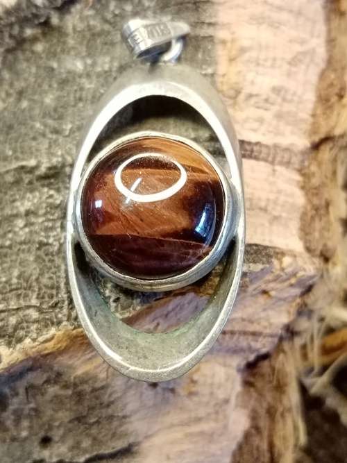 Tiger eye pendant sterling silver