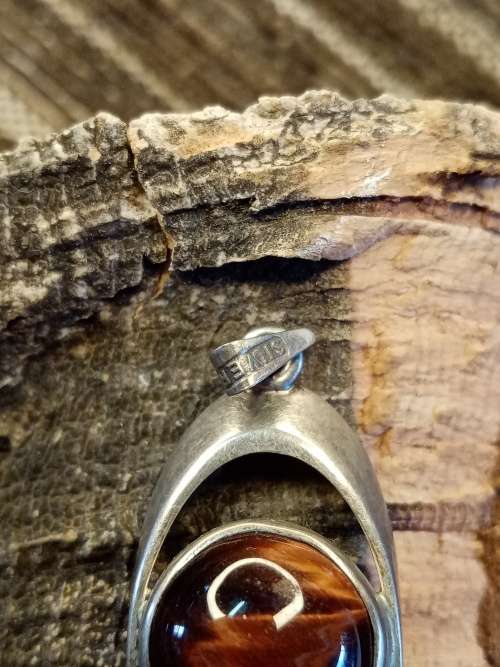 Tiger eye pendant sterling silver