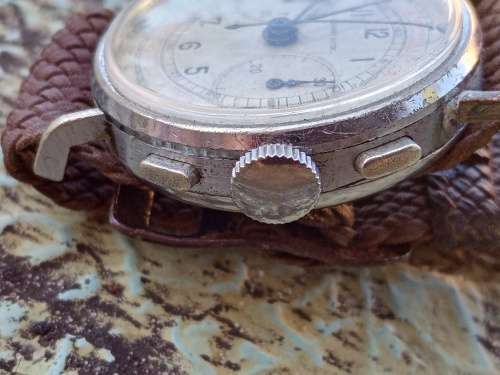 Dupont Extra chronograph from early 1940`s wrist watch 33mm ex crown WORKING