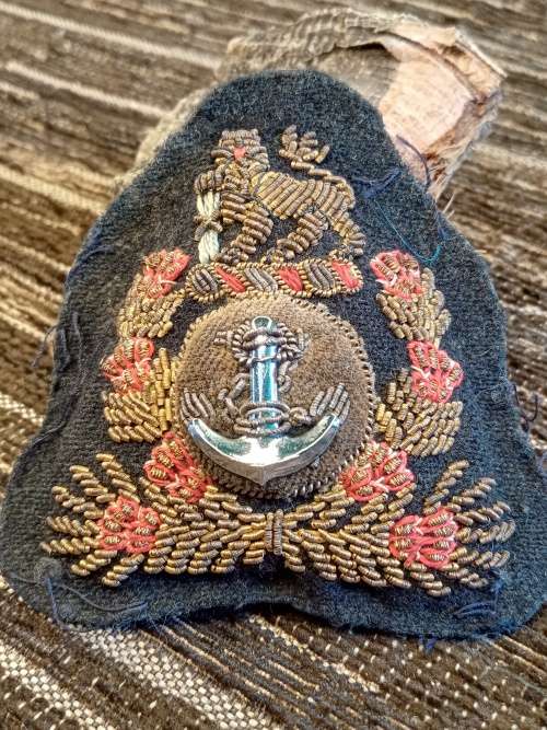 Navy embroided badge