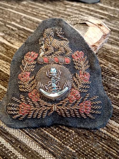 Navy embroided badge