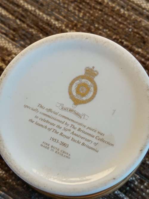 Ceramic H.M.Y Britannia 1953-2003 height 35mm diameter 40mm