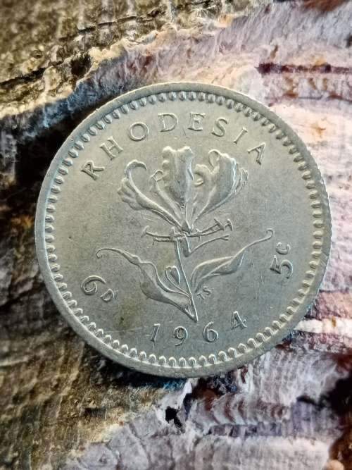 Rhodesia sixpence 5 cents 1964