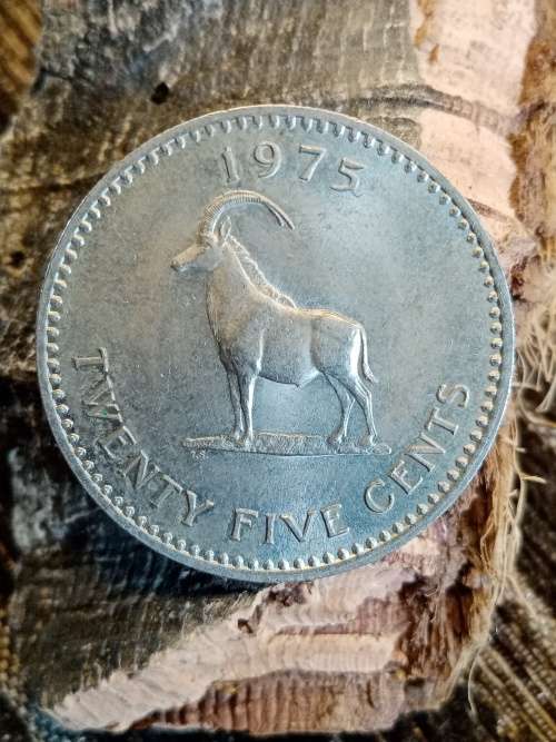 Rhodesia twenty five cents 1975