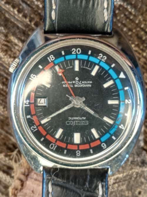 Seiko Navigator 6117-6410 produced June 1970 Automatic 41mm ex crown WORKING
