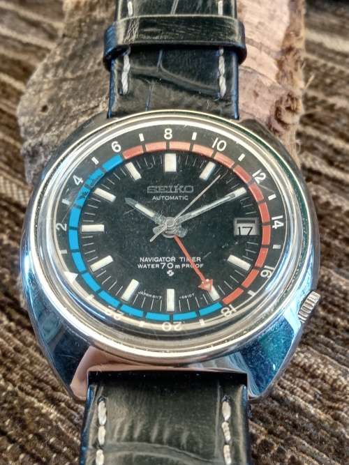 Seiko Navigator 6117-6410 produced June 1970 Automatic 41mm ex crown WORKING
