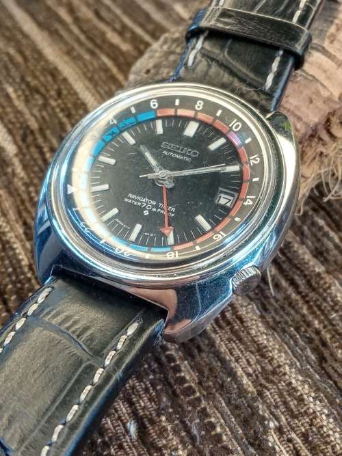 Seiko Navigator 6117-6410 produced June 1970 Automatic 41mm ex crown WORKING