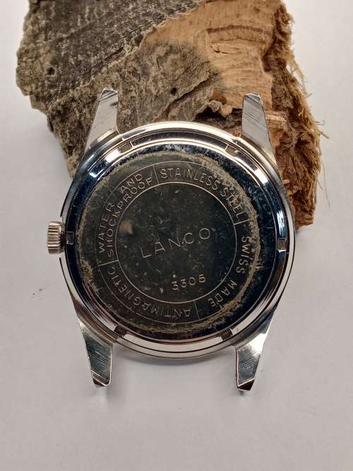 New old stock LANCO watch case crystal intact Size: 34mm ex crown