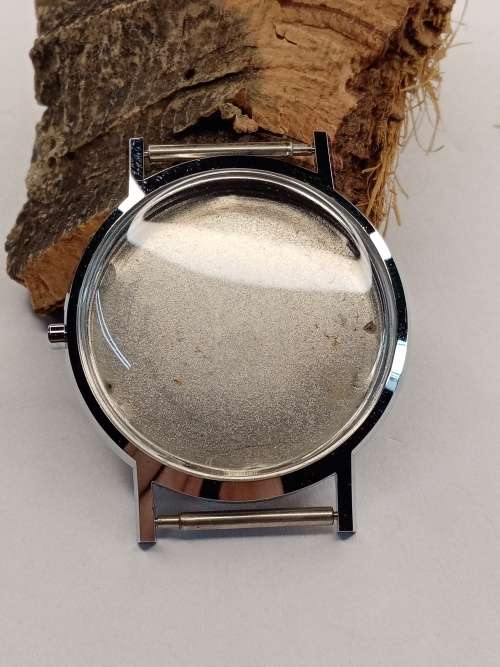New old stock watch case crystal intact Size: 34mm ex crown