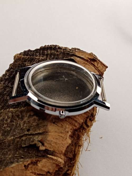 New old stock watch case crystal intact Size: 34mm ex crown