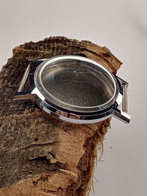 New old stock watch case crystal intact Size: 34mm ex crown
