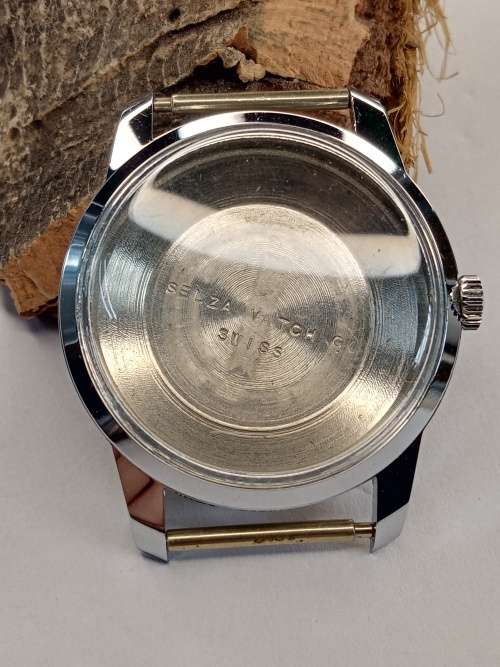 New old stock watch case crystal intact Size: 33mm ex crown