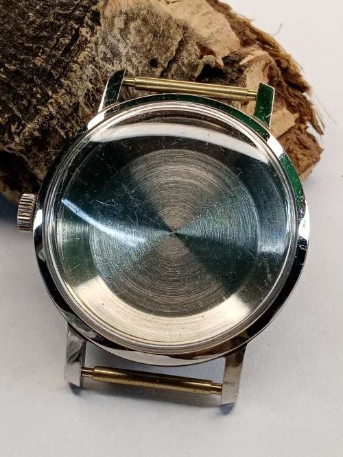 New old stock watch case crystal intact Size: 33mm ex crown