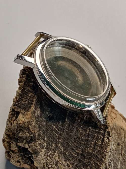 New old stock watch case crystal intact Size: 33mm ex crown