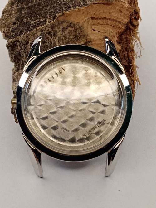 New old stock watch case crystal intact Size: 34mm ex crown