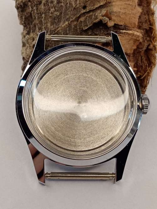 New old stock watch case crystal intact Size: 33mm ex crown