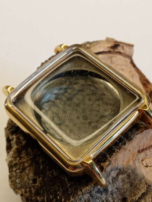 Square new old stock watch cases 29mm crystal intact