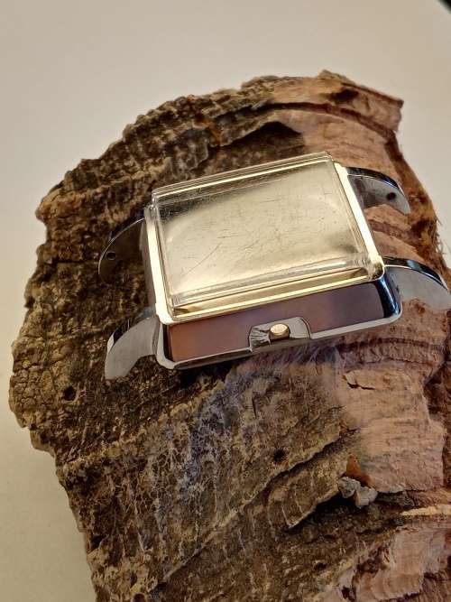 Square new old stock watch cases 23mm crystal intact