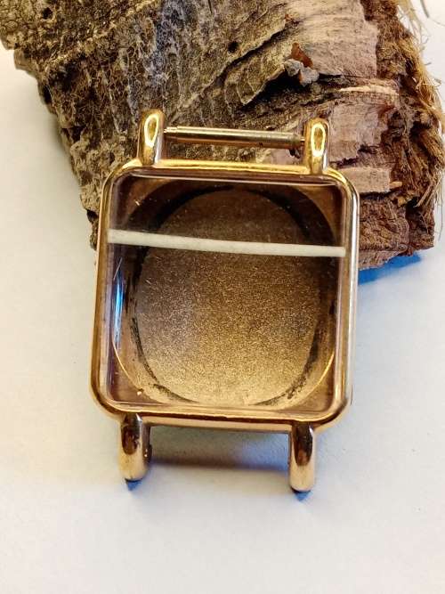 Square new old stock watch cases 26mm crystal intact