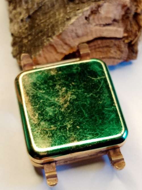 Square new old stock watch cases 26mm crystal intact