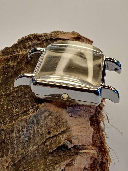 Square new old stock watch cases 27mm crystal intact