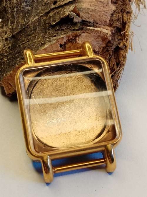 Square new old stock watch cases 26mm crystal intact