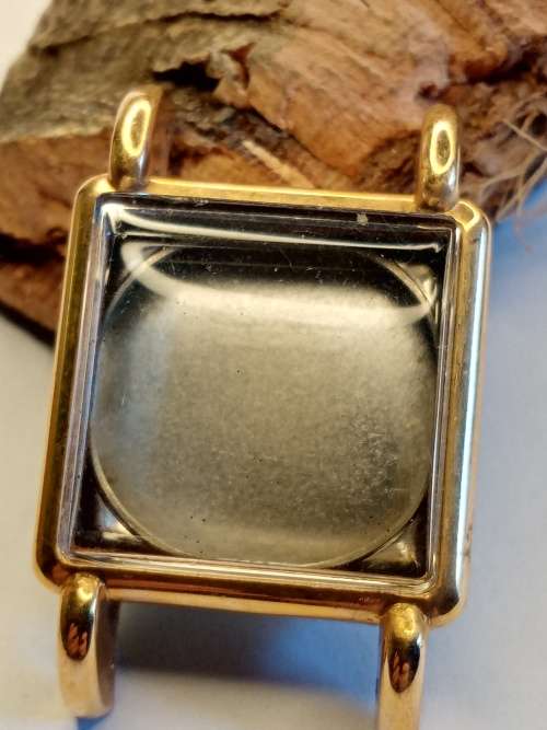 Square new old stock watch cases 27mm crystal intact