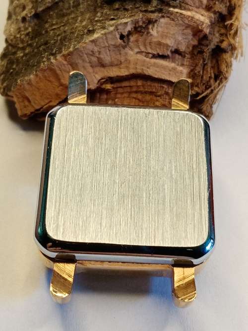 Square new old stock watch cases 26mm crystal intact