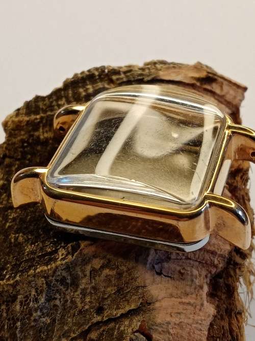 Square new old stock watch cases 26mm crystal intact
