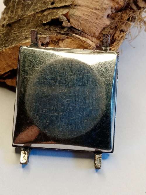 Square new old stock watch cases 28mm crystal intact