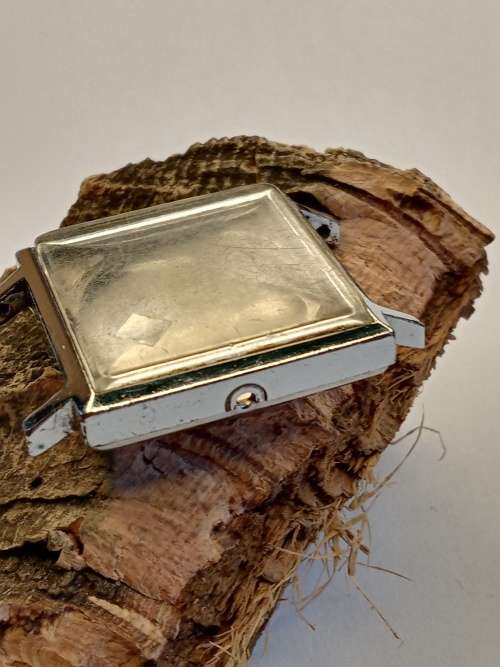 Square new old stock watch cases 28mm crystal intact