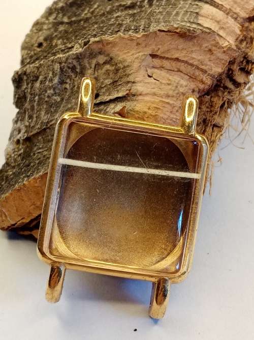 Square new old stock watch cases 26mm crystal intact