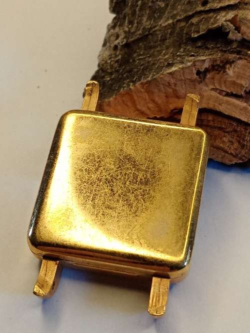 Square new old stock watch cases 26mm crystal intact