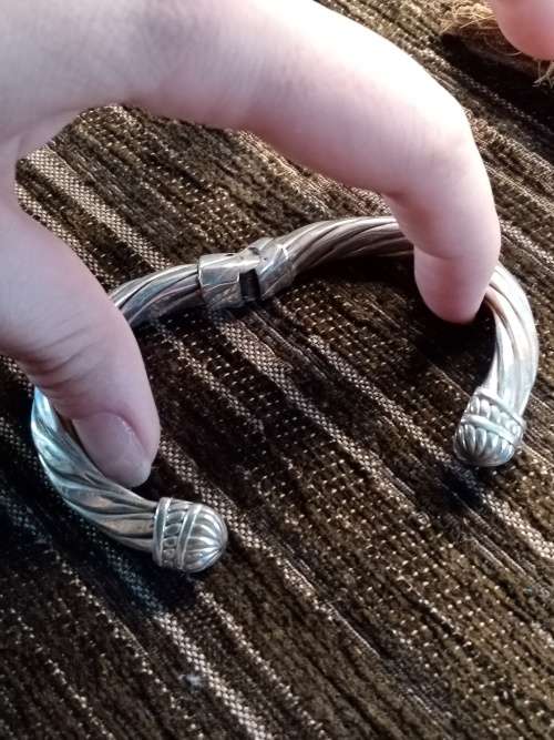 Bangle Sterling silver width: 9mm thick: 7mm
