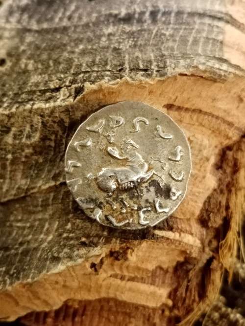 Indo Greek Drachma Antimachus II Nikephoros +- 162-157 BC