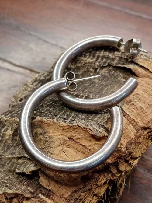 Sterling silver hoop earrings
