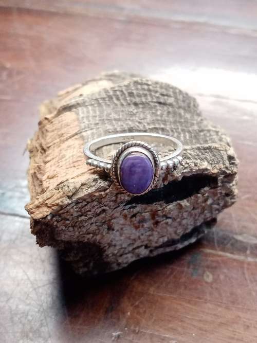 Sterling silver sugalite ladies ring Size: N