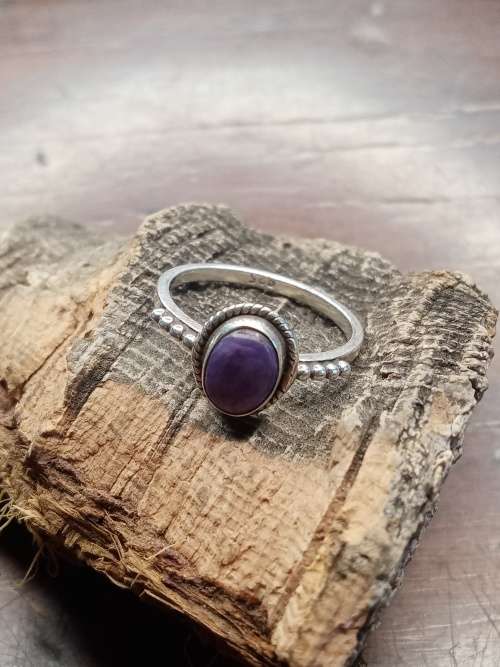 Sterling silver sugalite ladies ring Size: N