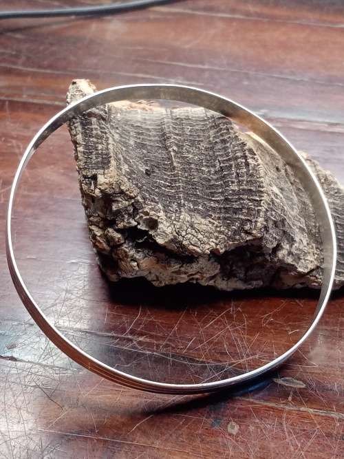 Sterling silver bracelet made by Valerie Manning Jewelry Inside diameter: 65mm width: 5mm