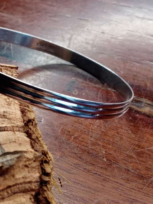 Sterling silver bracelet made by Valerie Manning Jewelry Inside diameter: 65mm width: 5mm