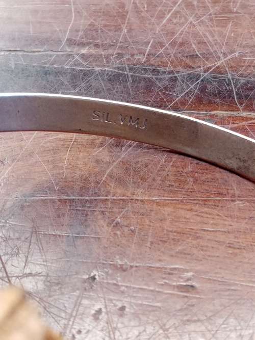 Sterling silver bracelet made by Valerie Manning Jewelry Inside diameter: 65mm width: 5mm