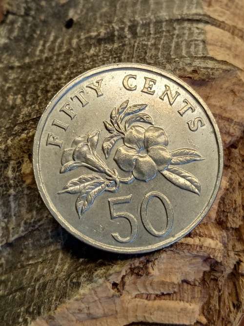 Fifty cents Singapore 1990