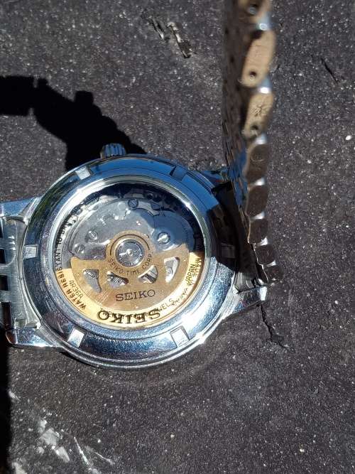 Seiko model number: 4R36 04E0 Automatic hacking and handwind 39mm ex crown