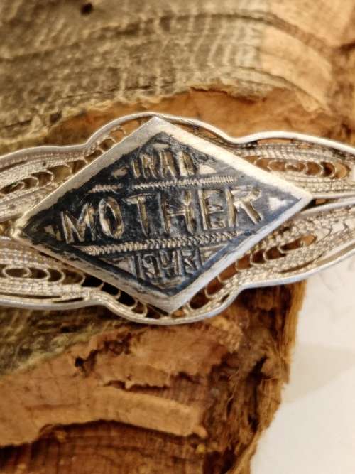 Sterling silver Brooch Please note engraving on front 1943
