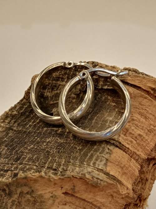 Sterling silver hoop earrings 15mm inside diameter