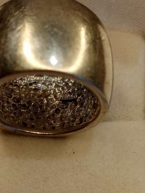Sterling silver ladies ring Broad ring Size M