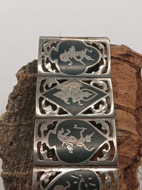 Siam bracelet sterling silver 24mm wide 18.5cm long