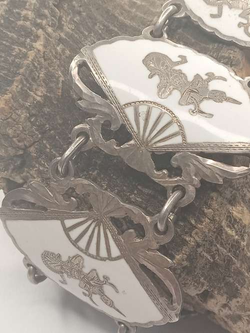 Siam bracelet sterling silver with matching earrings