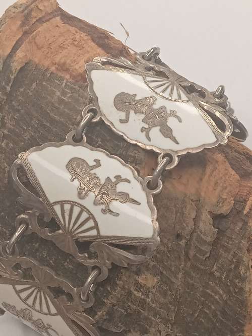 Siam bracelet sterling silver with matching earrings